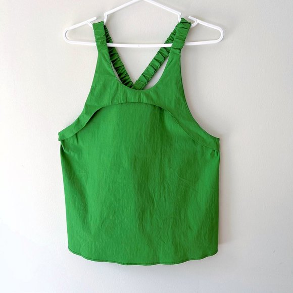 NEW Mango Organic Cotton Cross Over back Strap Green Top, Size M - Picture 10 of 16